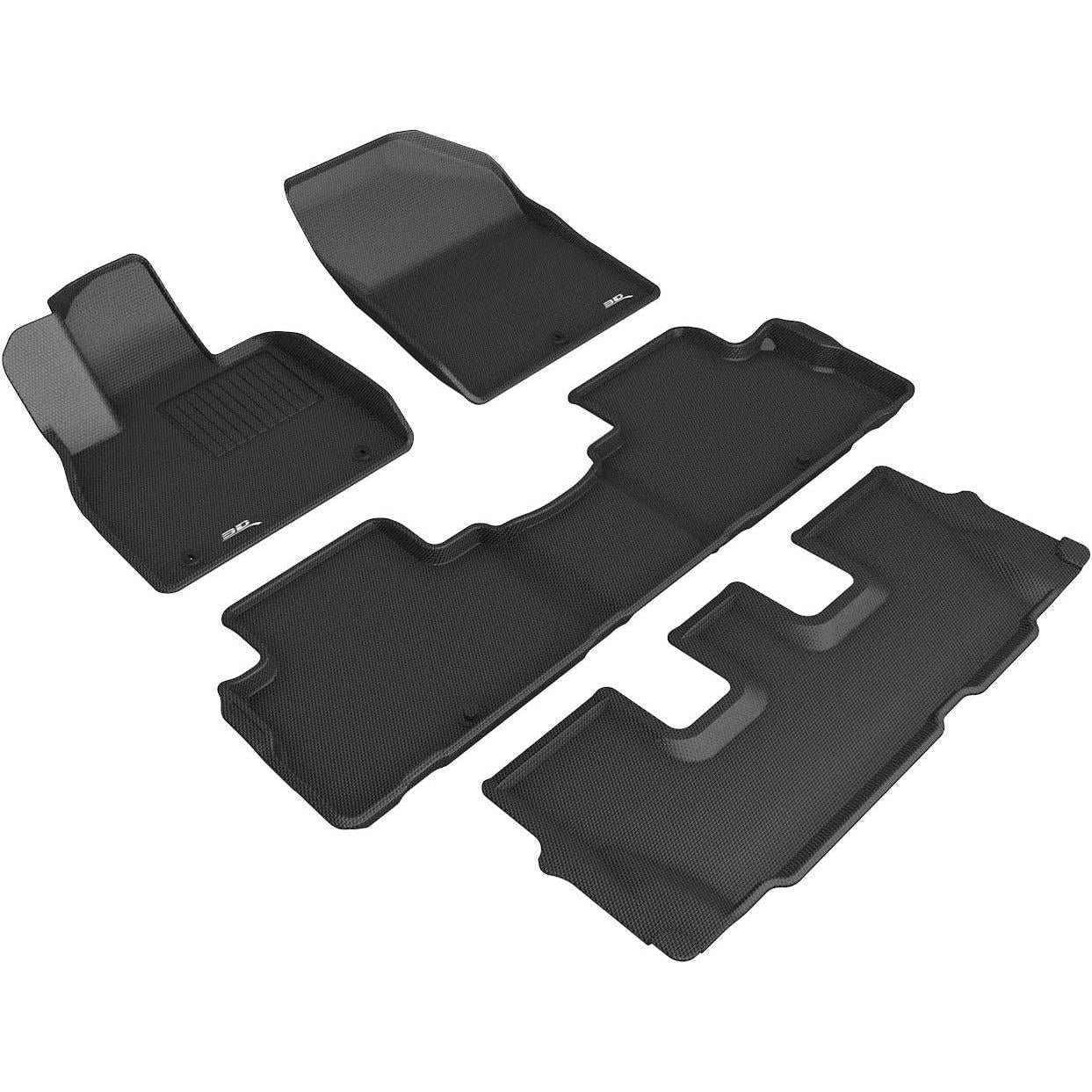 3D MAXpider Hyundai Palisade 2020-2022 8-Seater Floor Mats - 3 Rows - Black-SR1 Performance