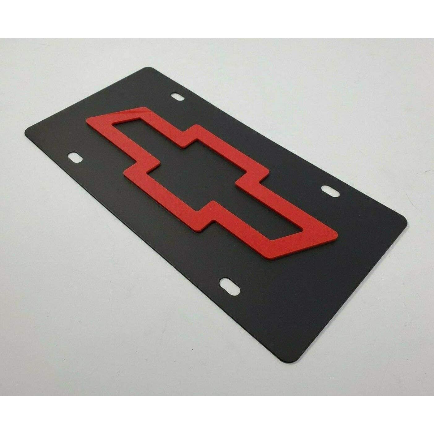 Chevrolet Bowtie License Plate - Carbon Steel with Red Logo-SR1 Performance