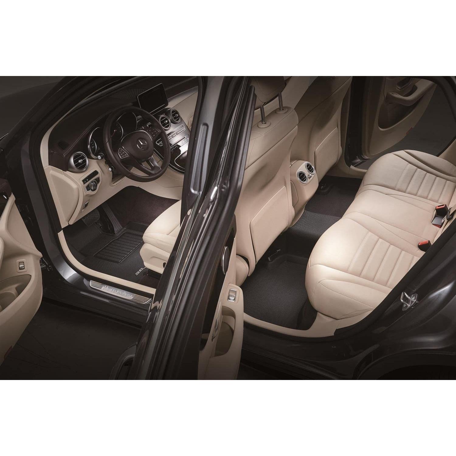 3D MAXpider All-Weather Floor Mats for Audi E-TRON 2019-2022 Premium Custom Fit Car Floor Liners, Kagu Series (1st & 2nd Row Black)-SR1 Performance
