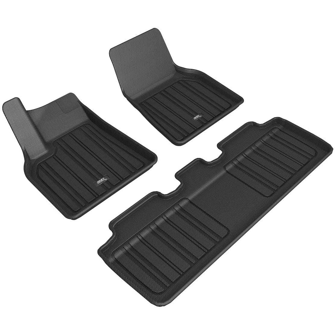 3D MAXpider All-Weather Floor Mats for Tesla Model Y 2021-2022 Premium Custom Fit Floor Liners, ELITECT Series (1st & 2nd Row)-SR1 Performance