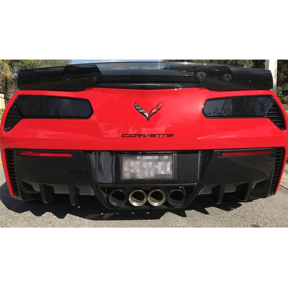 Corvette Flat Rear Tail Light Blackout Lens Kit - Smoked Acrylic - 2Pc. : C7 Stingray, Z51, Z06, Grand Sport-SR1 Performance