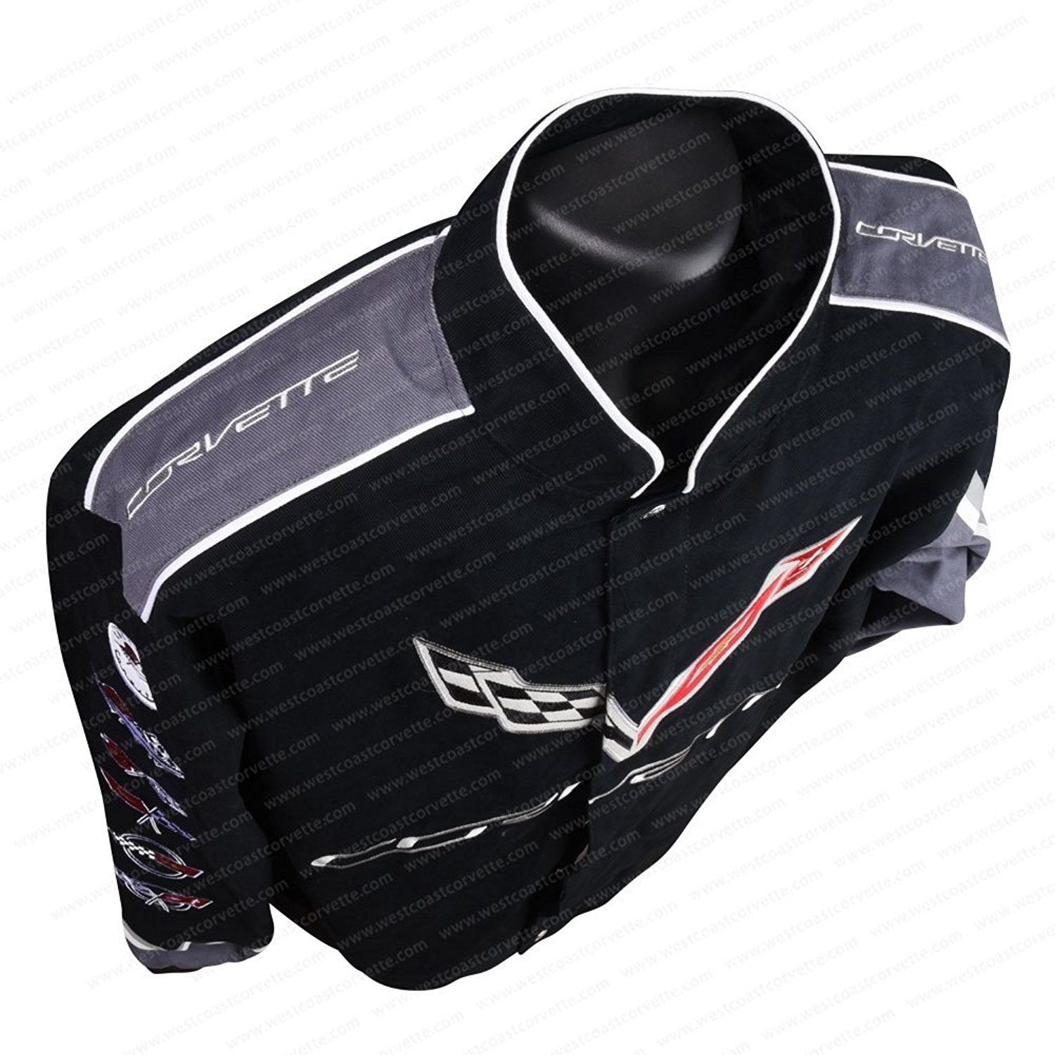 C1-C7 Corvette All Logo Collage Twill Jacket - Black-SR1 Performance