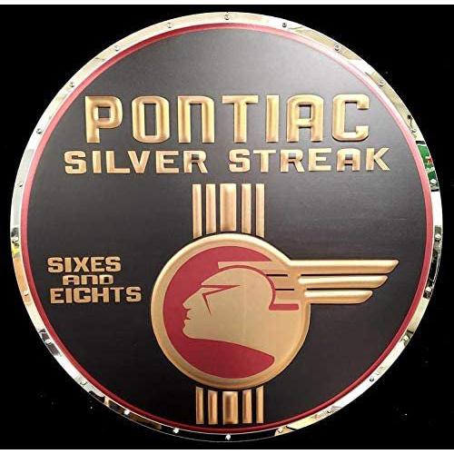 Pontiac Silver Streak Stainless Steel Wall Hanging Sign - Red/Black/Chrome : 22" x 22"-SR1 Performance