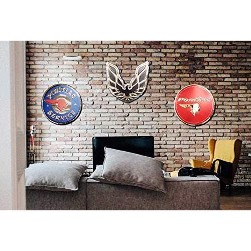 Pontiac Firebird Stainless Steel Wall Hanging Sign - Black/Chrome : 22" x 23"-SR1 Performance