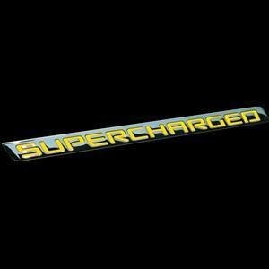 Billet Chrome Supercharged Badge - Black-SR1 Performance