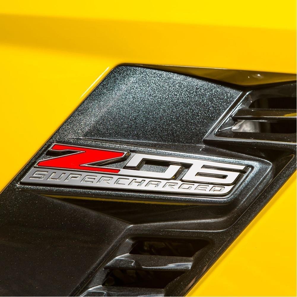 2015+ Corvette Z06 Supercharged Genuine GM Fender Emblems - Pair-SR1 Performance