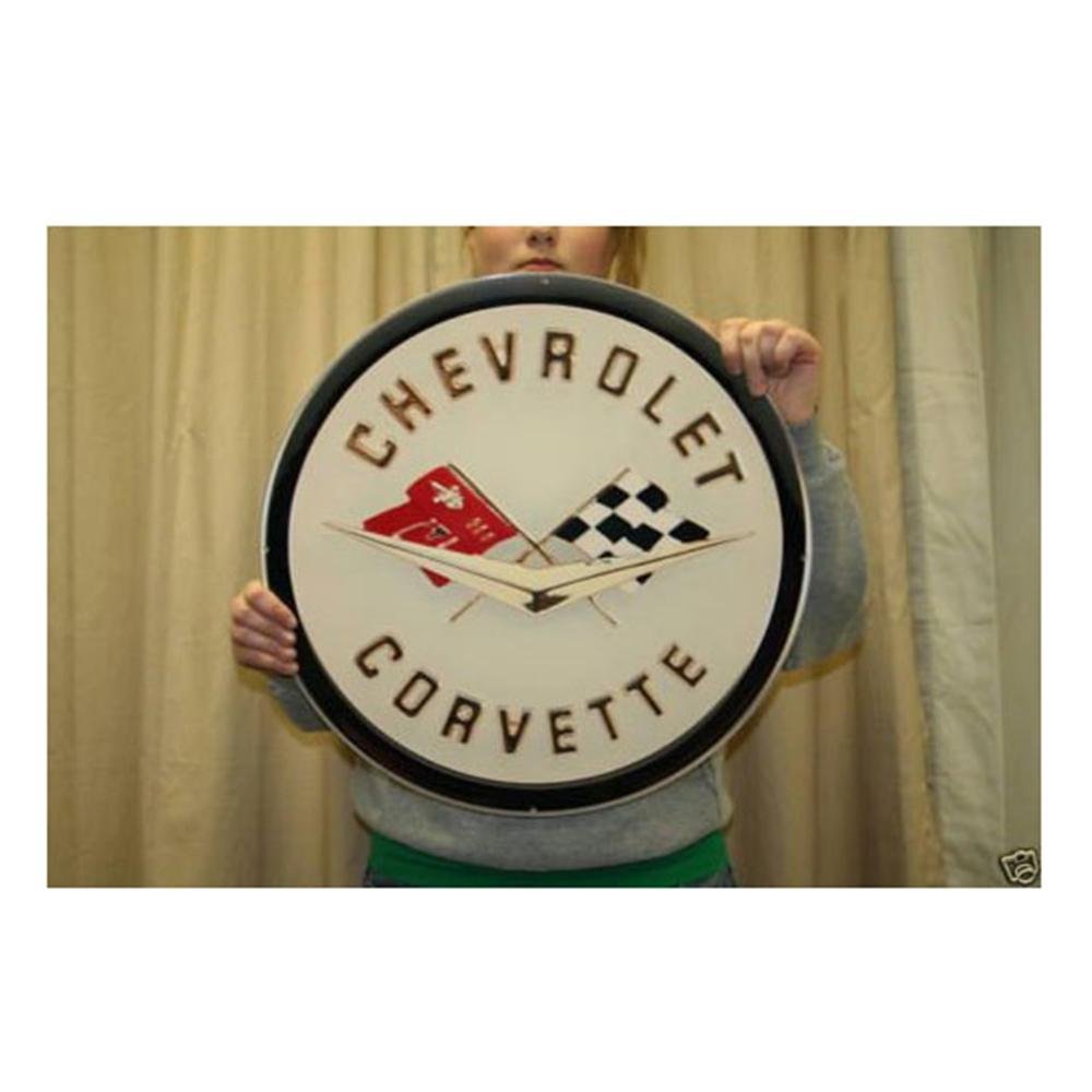 1958-1962 Corvette Emblem Metal Sign 19" x 19"-SR1 Performance