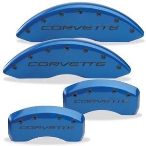 Corvette Brake Caliper Cover Set (4) - Body Color Matched with Black Bolts and Script : 2005-2013 C6 only-SR1 Performance