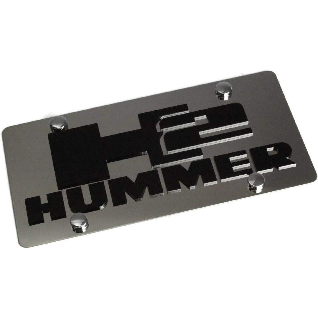 H2 Hummer Stainless Steel License Plate with Black Logo-SR1 Performance