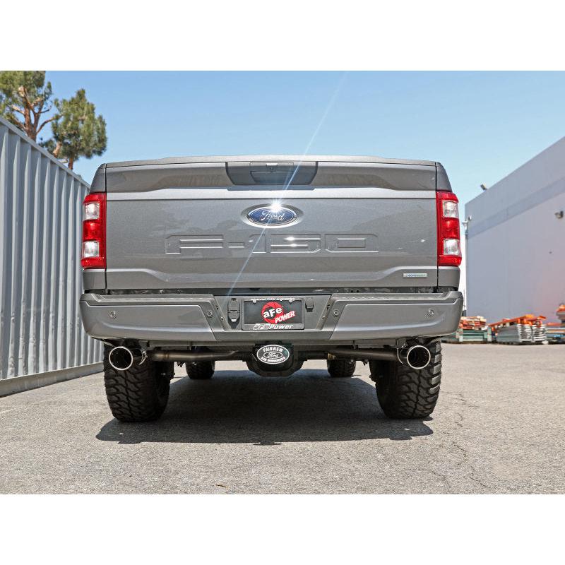 aFe Vulcan 3in 304 SS Cat-Back Exhaust 2021 Ford F-150 V6 2.7L/3.5L (tt)/V8 5.0L w/ Polished Tips