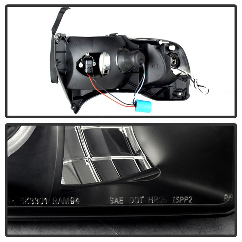 Spyder Dodge Ram 1500 94-01 Sport Projector Headlights LED Halo LED Blk Smke PRO-YD-DR94-HL-AM-BSM-SR1 Performance