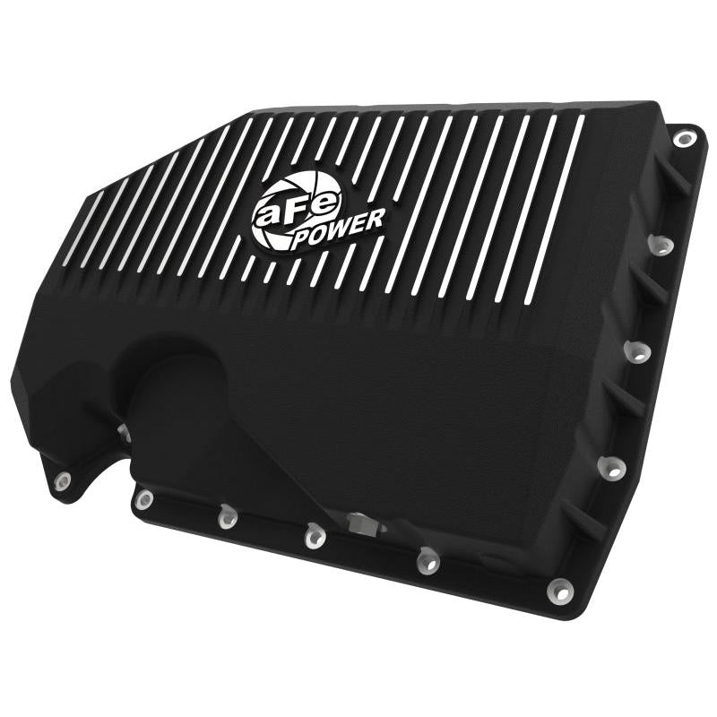 aFe 05-19 VW 1.8L/2.0L w/o Oil Sensor Engine Oil Pan Black POWER Street Series w/ Machined Fins-SR1 Performance
