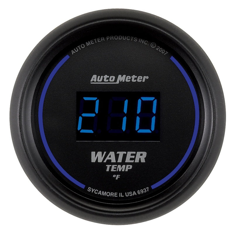 Autometer Cobalt Digital 52.4mm Black 0-300 deg F Water Temperature Gauge-SR1 Performance