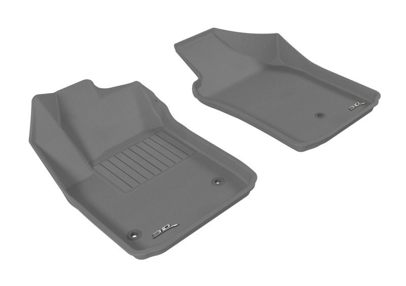 3D MAXpider 2012-2019 Fiat 500/500E Kagu 1st Row Floormat - Gray-SR1 Performance