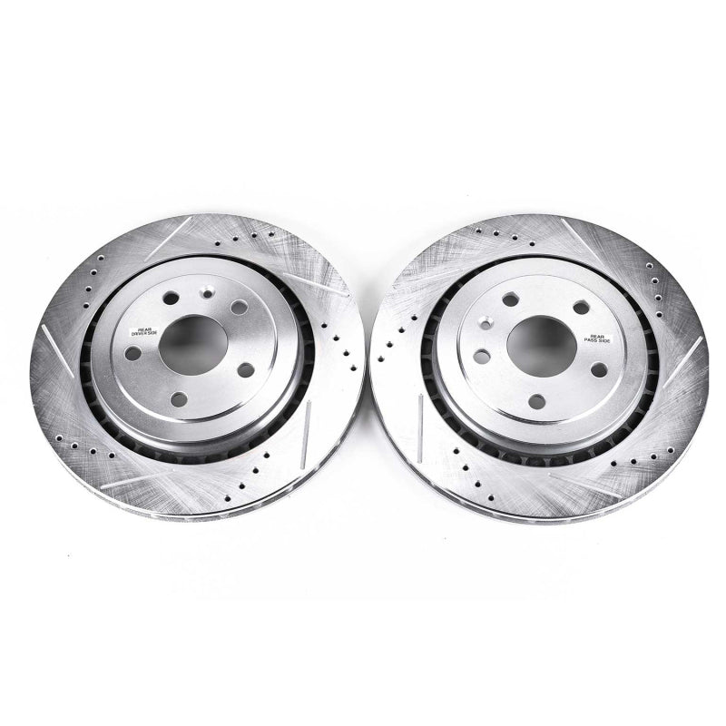 Power Stop 16-18 Cadillac ATS Rear Evolution Drilled & Slotted Rotors - Pair-SR1 Performance