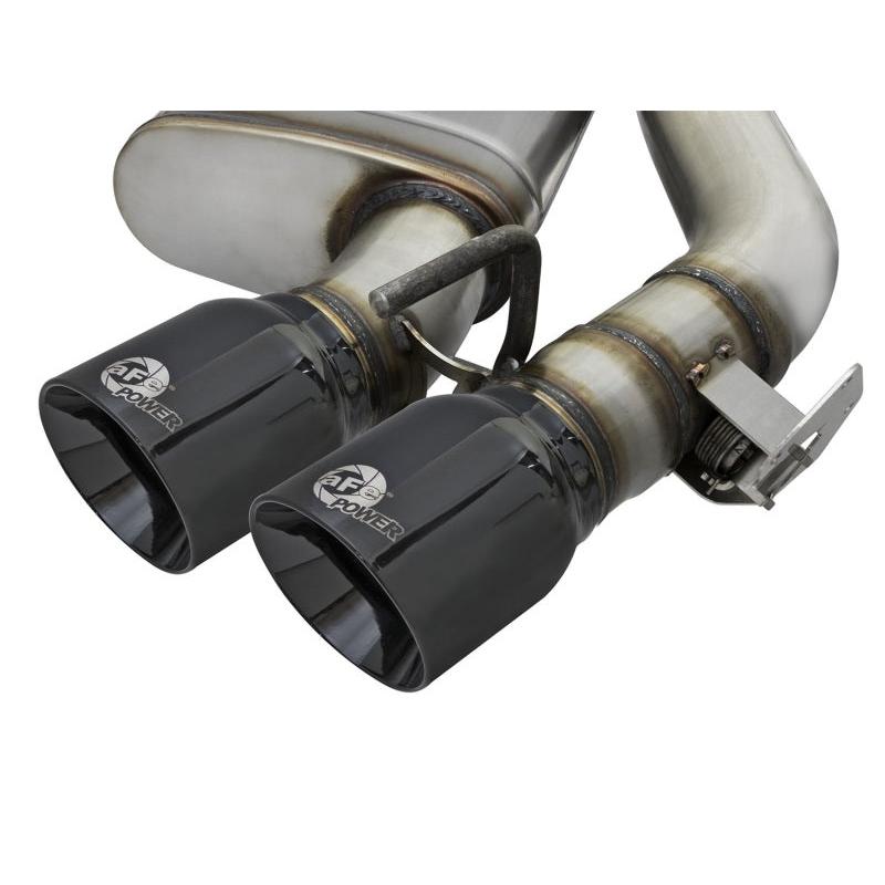 aFe MACHForce XP 3in 304 SS Axle-Back Exhaust Dual Exhaust (NPP) w/ Black Tips 16-17 Camaro SS V8