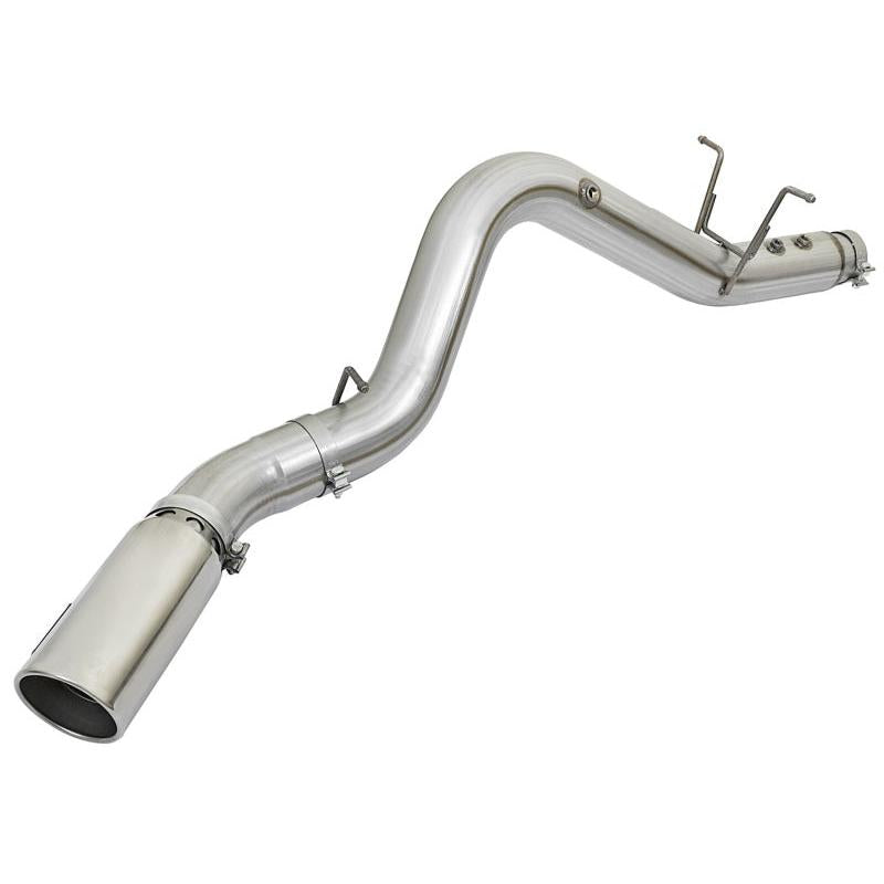 aFe ATLAS 5in DPF-Back Aluminized Steel Exhaust System w/Polished Tips 2017 GM Duramax 6.6L (td) L5P