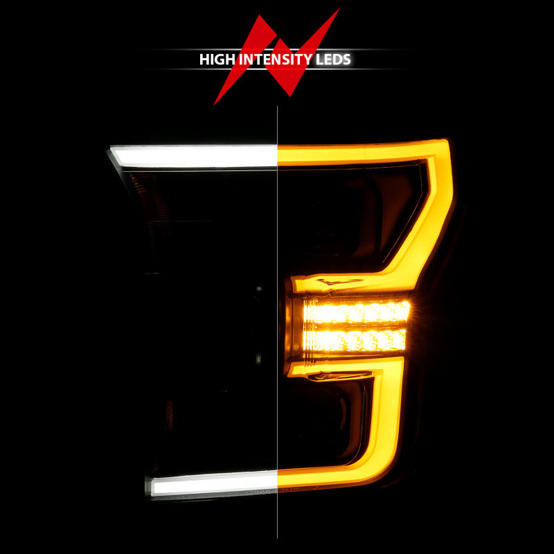 ANZO 15-17 Ford F-150 LED Projector Headlights - w/ Light Bar Switchback Black Housing-SR1 Performance