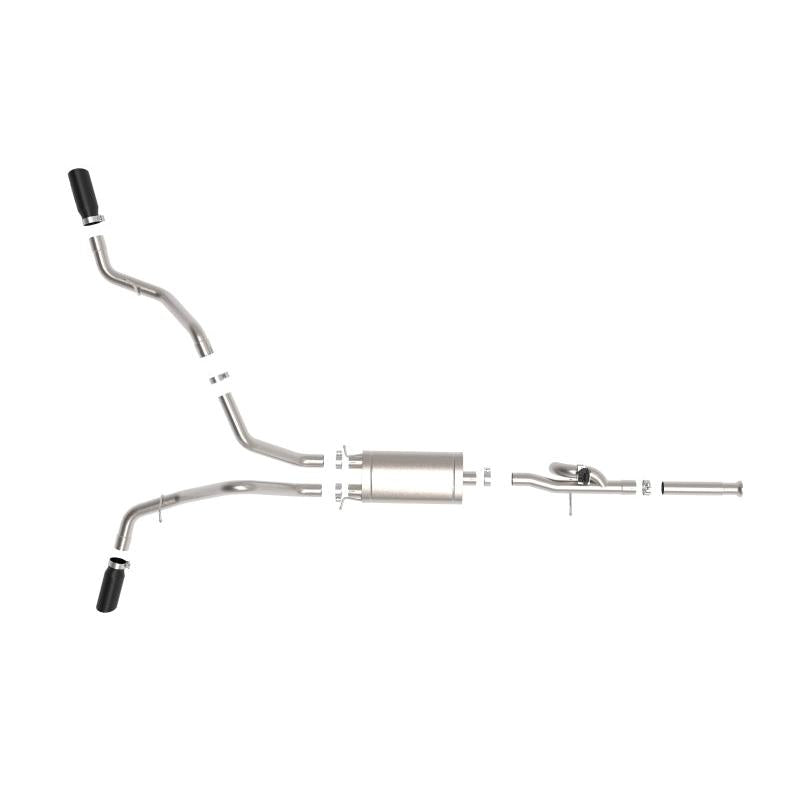 aFe Gemini XV 3in 304 SS Cat-Back Exhaust 09-18 GM Trucks V6-4.3/V8-4.8/5.3L w/ Black Tips