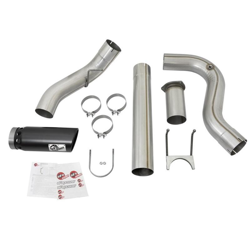 aFe ATLAS 5in DPF-Back Alum Steel Exhaust System w/Black Tip 2017 Ford Diesel Trucks V8-6.7L (td)