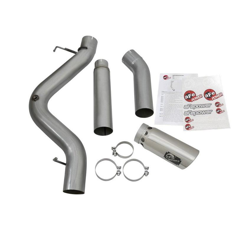 aFe LARGE Bore HD 5in Exhausts DPF-Back SS w/ Pol Tips 16-17 GM Diesel Truck V8-6.6L (td) LML/L5P