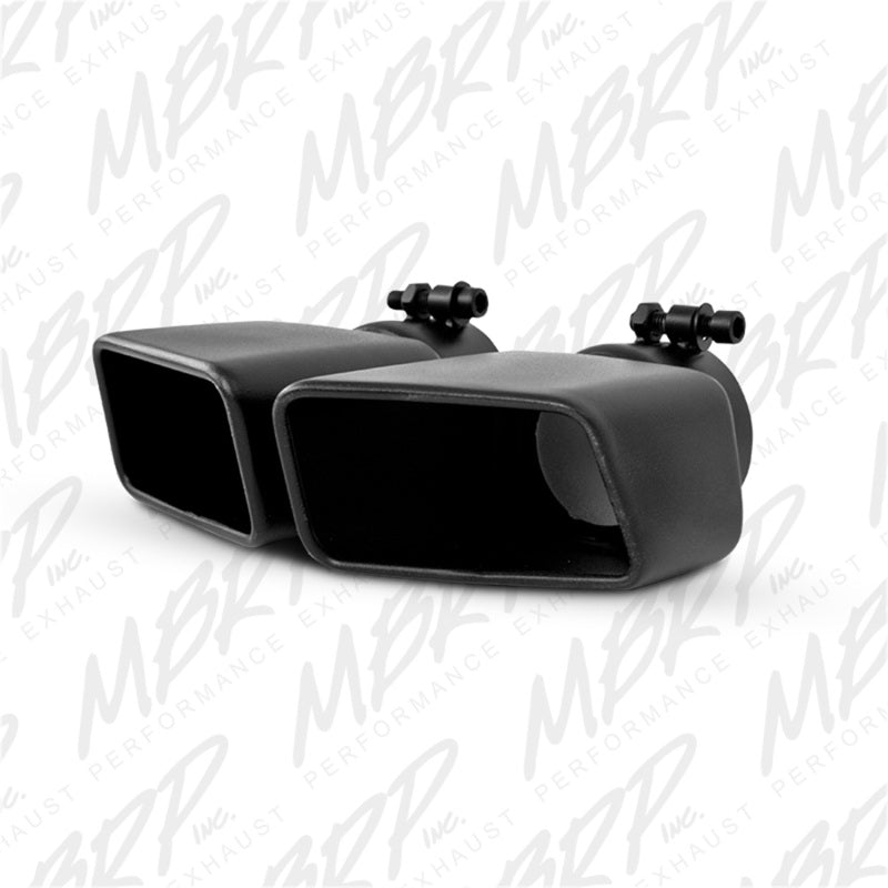 MBRP Universal Tip 4.75inx 3in Rectangle Angled Cut 3in O.D. inlet Driver Side 7.375in length Black-SR1 Performance