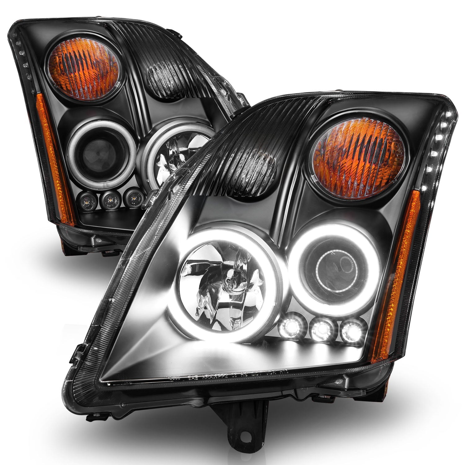 NISSAN SENTRA 07-12 PROJECTOR HEADLIGHTS BLACK W/ RX HALO