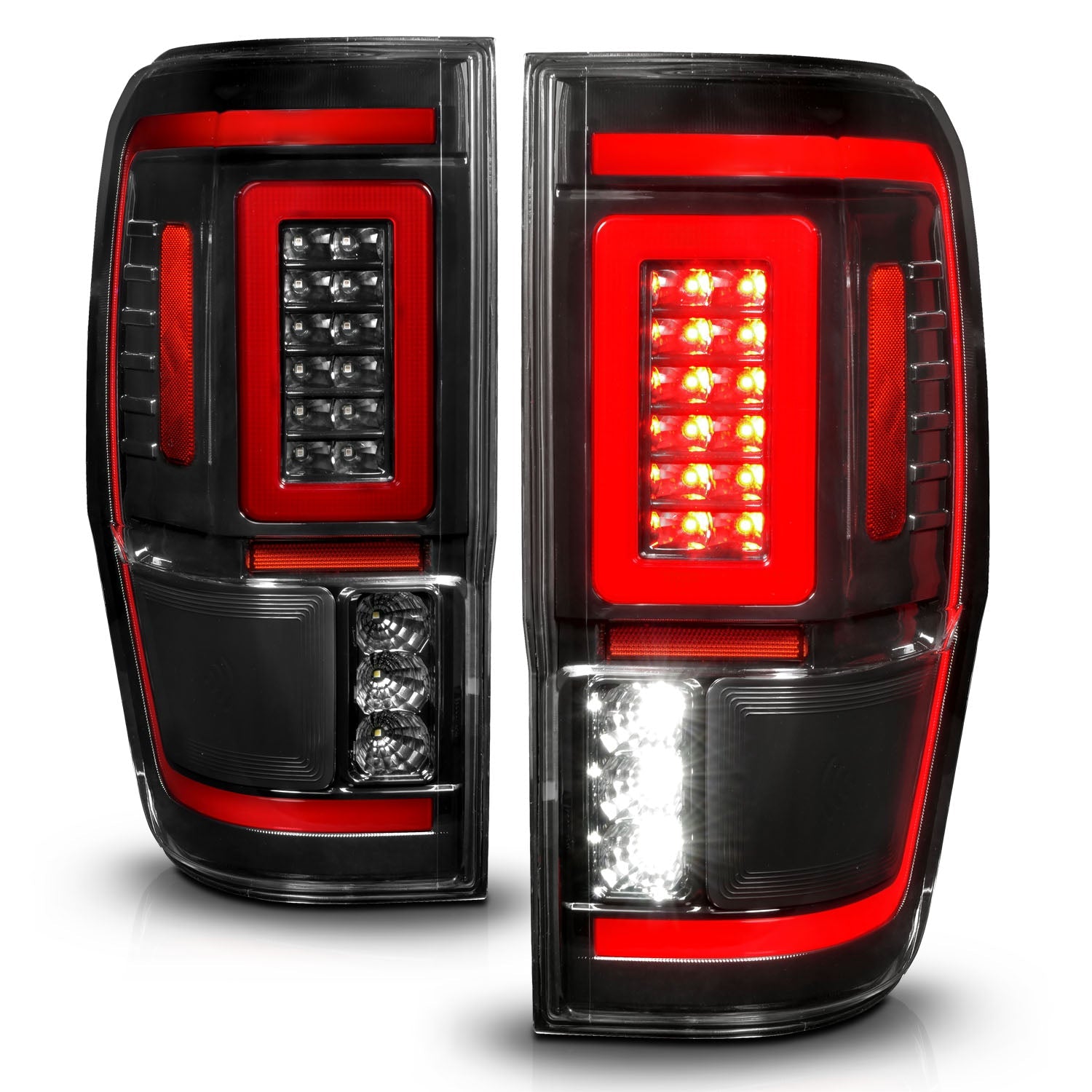 FORD RANGER 19-23 FULL LED TAIL LIGHTS BLACK CLEAR LENS W/ SEQUENTIAL SIGNAL (FOR ALL MODELS)