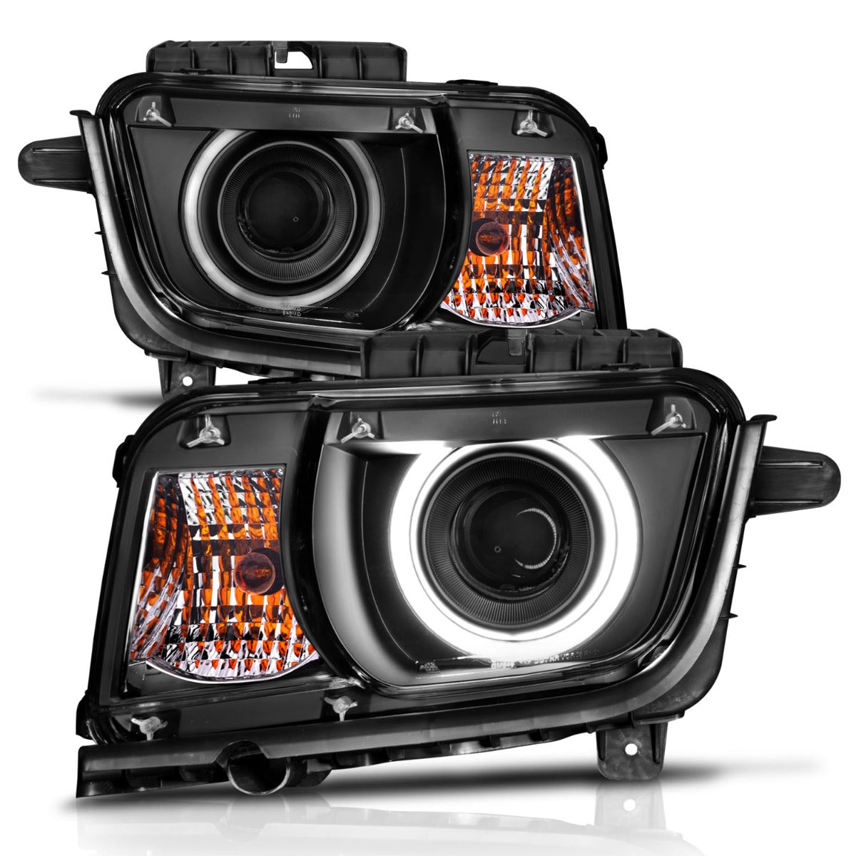 CHEVY CAMARO 10-13 PROJECTOR HALO HEADLIGHTS BLACK W/ RX HALO