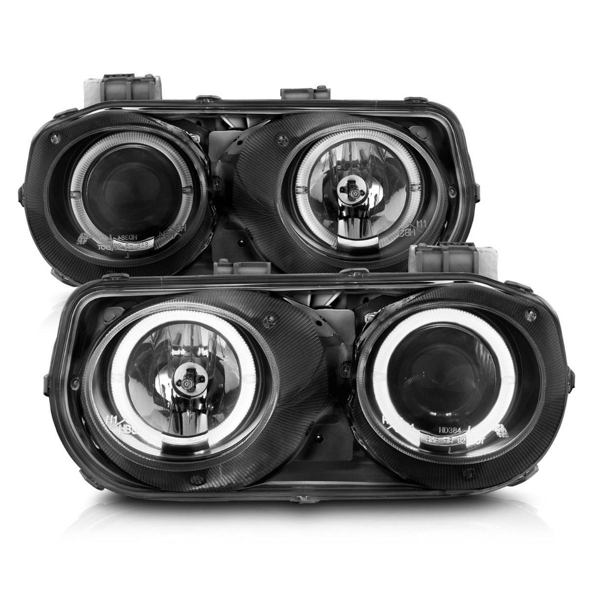 ACURA INTEGRA 94-97 PROJECTOR HALO HEADLIGHTS BLACK