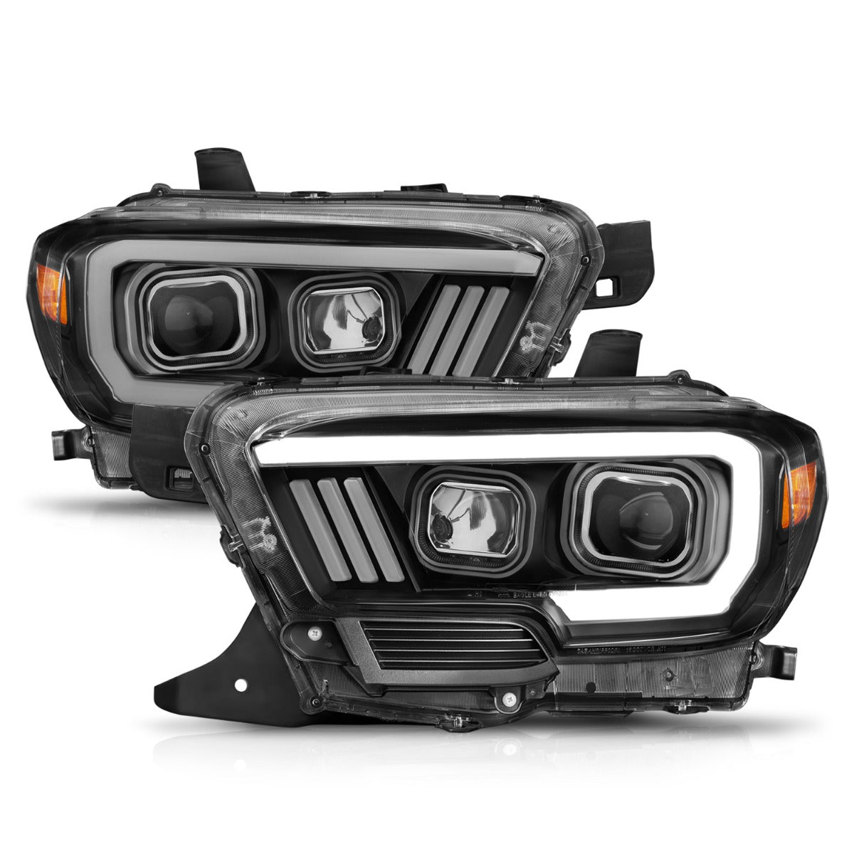 TOYOTA TACOMA 16-23 PROJECTOR PLANK STYLE HEADLIGHT BLACK (FOR HALOGEN VERSION W/ HALOGEN DRL)