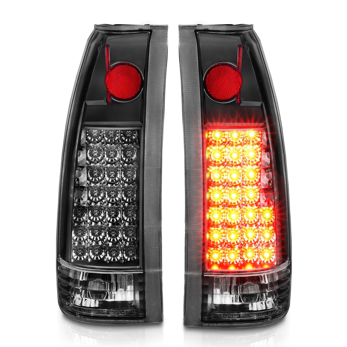 CHEVY/GMC C/K1500/2500 88-98 / C/K3500 88-00 / SUBURBAN 92-99 / BLAZER (FULL-SIZE) 92-94 / TAHOE 95-99 / YUKON 92-99 LED TAIL LIGHTS BLACK G2