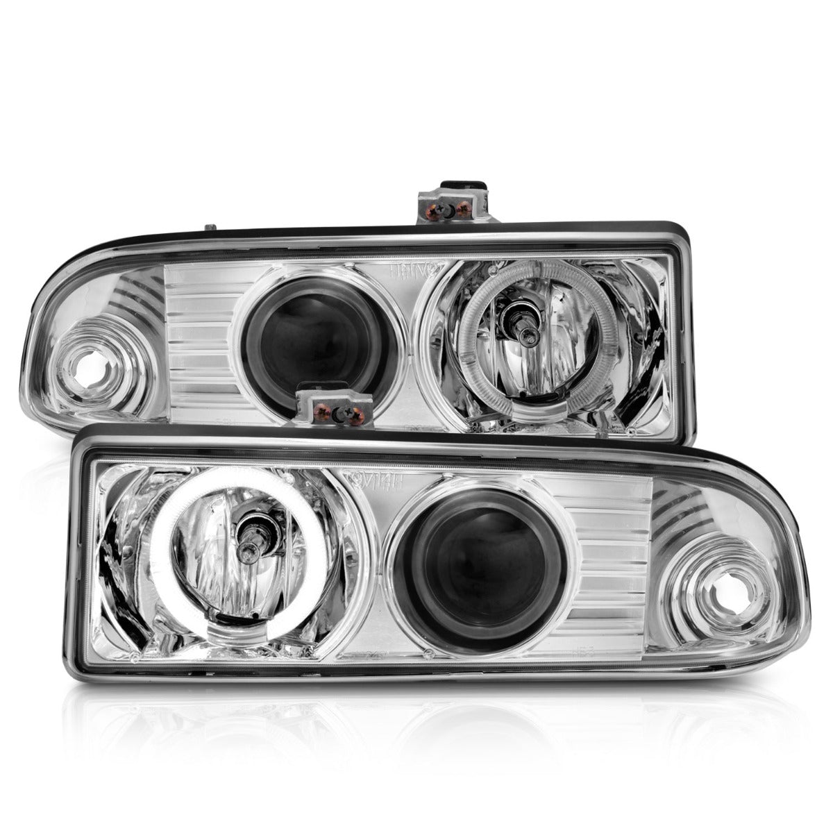 CHEVY S-10 / S-10 BLAZER 98-04 PROJECTOR LED HALO HEADLIGHTS CHROME