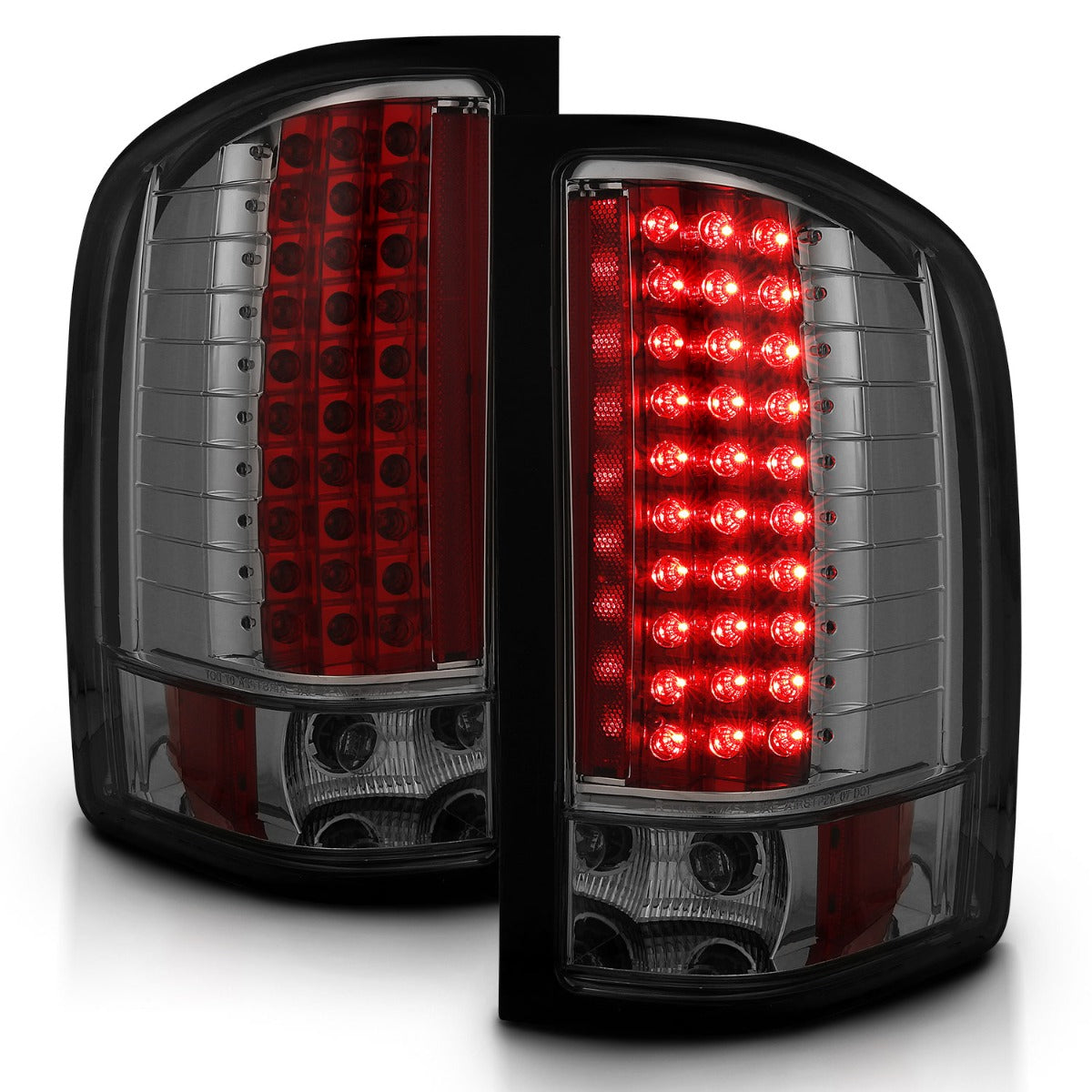 CHEVY SILVERADO 1500 07-13 / 2500HD/3500HD 07-14 LED TAIL LIGHTS CHROME SMOKE LENS