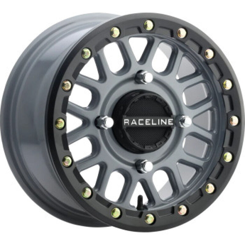 Raceline A93SG Podium 14x7 Inch Beadlock Wheel with Grey and Black Ring - 4x156 Bolt Pattern, 38mm Offset