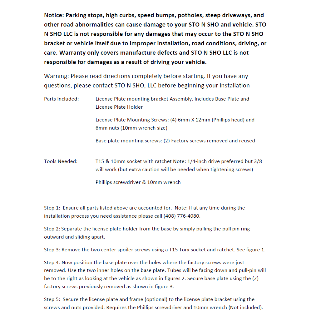 22-24 Cadillac CT4 License Plate Frame Bracket-SR1 Performance