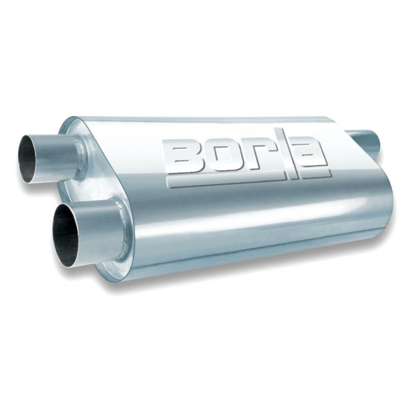 Borla Universal Oval Transverse Single 3in Inlet/2.5in Outlet 19in x 10.25in x 5.5in Turbo Muffler