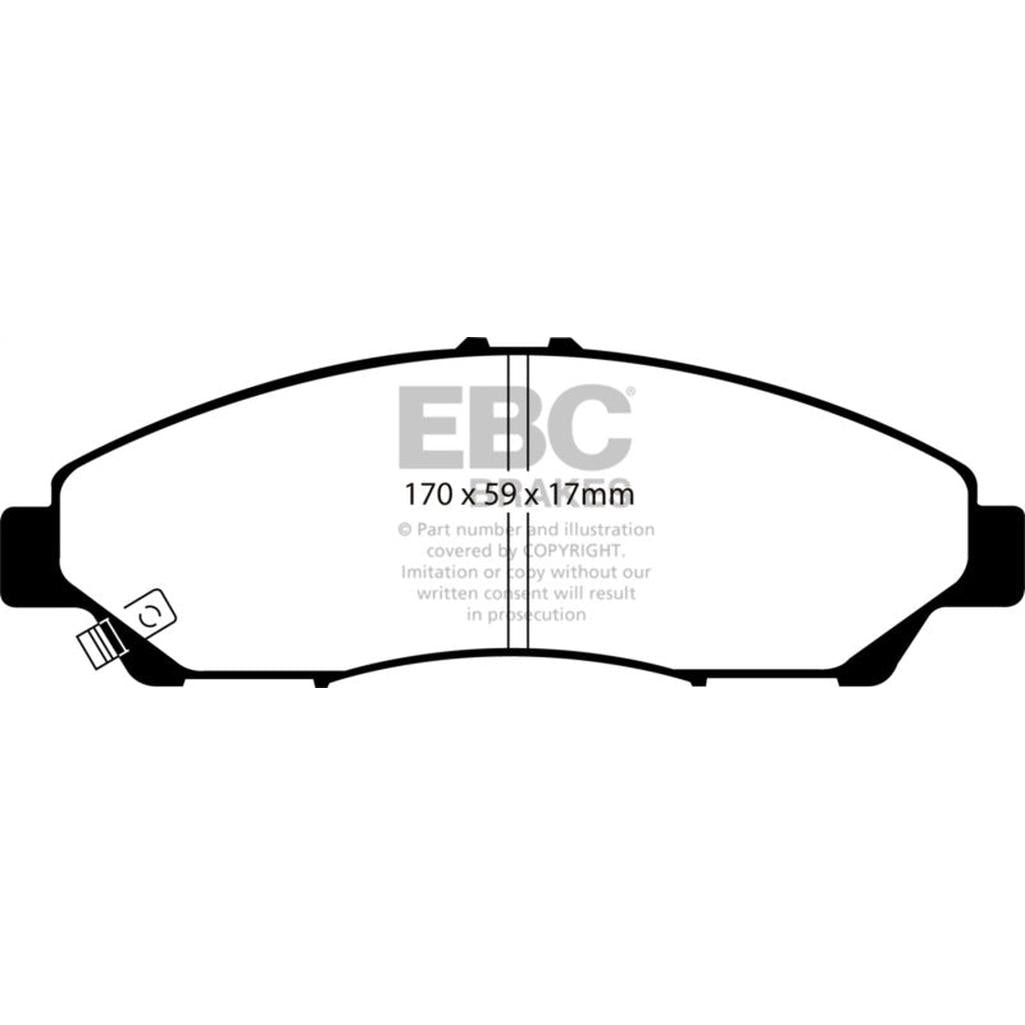 EBC Brakes ED91801 Extra Duty Front Brake Pads for Honda Pilot 2009-2011