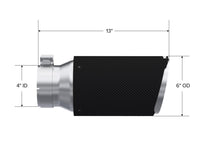 MBRP Universal Carbon Fiber Tip 6in OD/4in Inlet/12in L - Angle Cut Tip