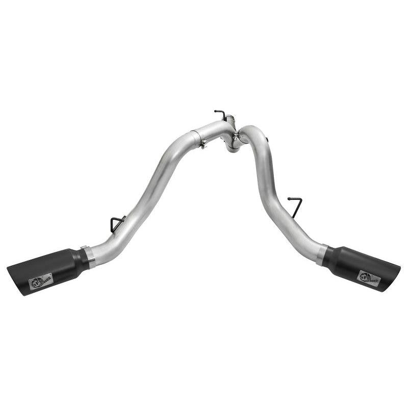 aFe Atlas Exhaust 4in Dual DPF-Back Al Steel w/ Black Tips 16-17 GM Diesel Truck V8-6.6L (td) LML-SR1 Performance