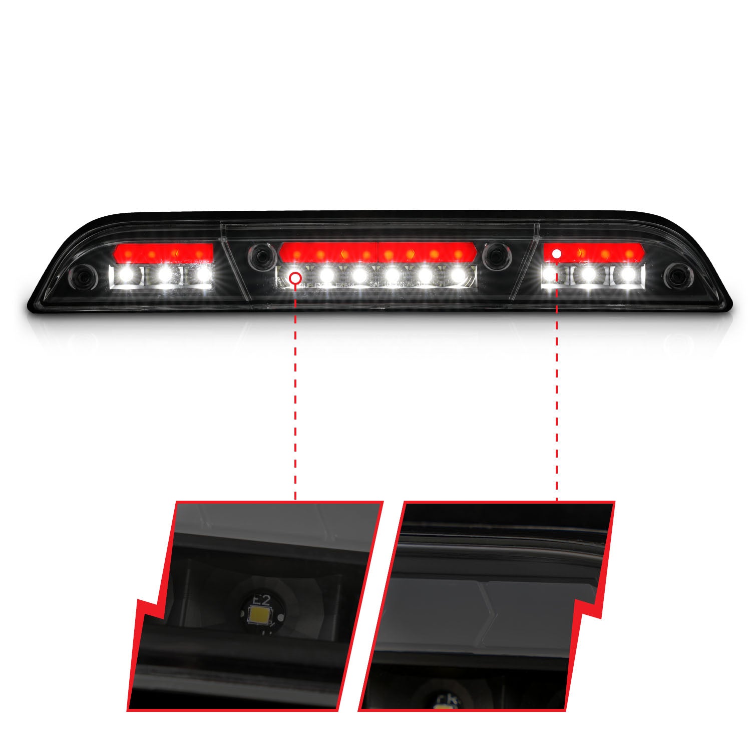 FORD F-150 15-23 / FORD F-250/F-350/F-450 17-22 / RANGER 19-23 LED 3RD BRAKE LIGHT G2 BLACK SMOKE LENS