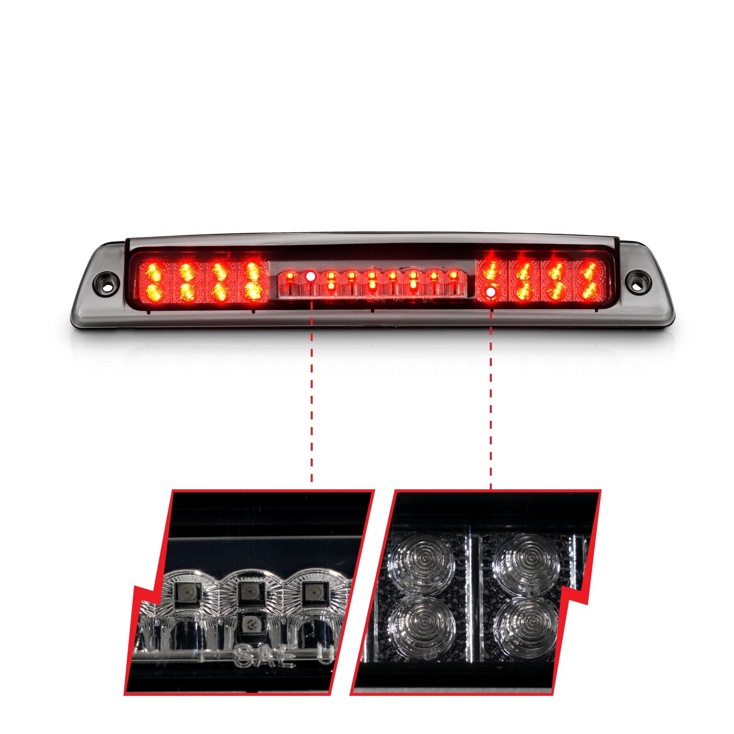 DODGE RAM 1500 94-01 / RAM 2500/3500 94-02 LED 3RD BRAKE LIGHT CHROME SMOKE LENS