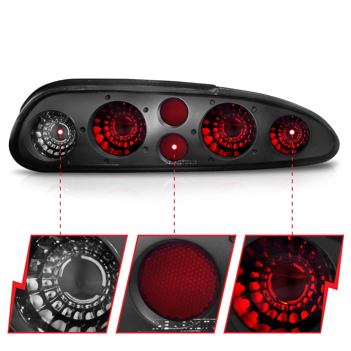 CHEVY CAMARO 93-02 TAIL LIGHTS BLACK DARK SMOKE LENS