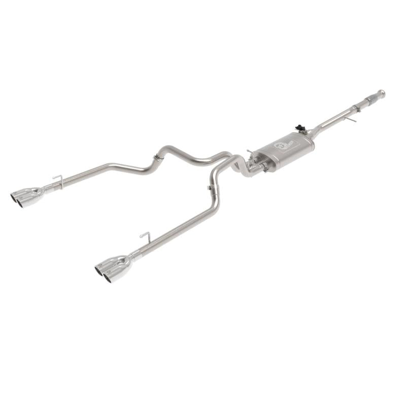 aFe Gemini XV 3in 304 SS Cat-Back Exhaust w/ Cutout 19-21 GM Silverado/Sierra 1500 V8- w/ Black Tips