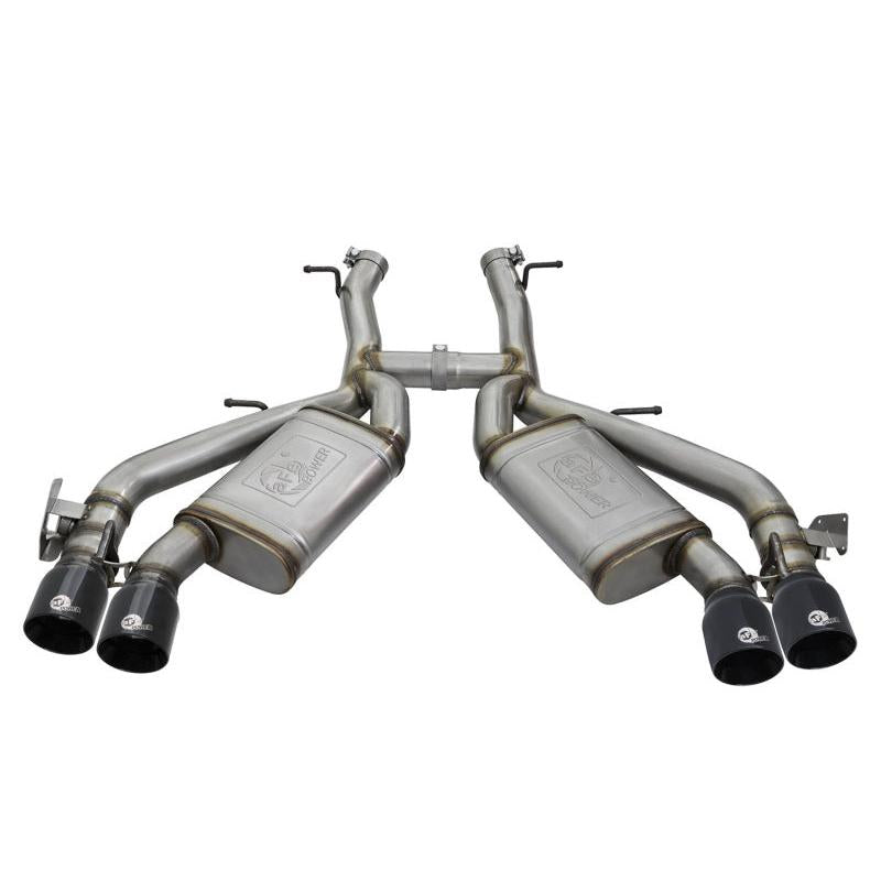 aFe MACHForce XP 3in 304 SS Axle-Back Exhaust Dual Exhaust (NPP) w/ Black Tips 16-17 Camaro SS V8