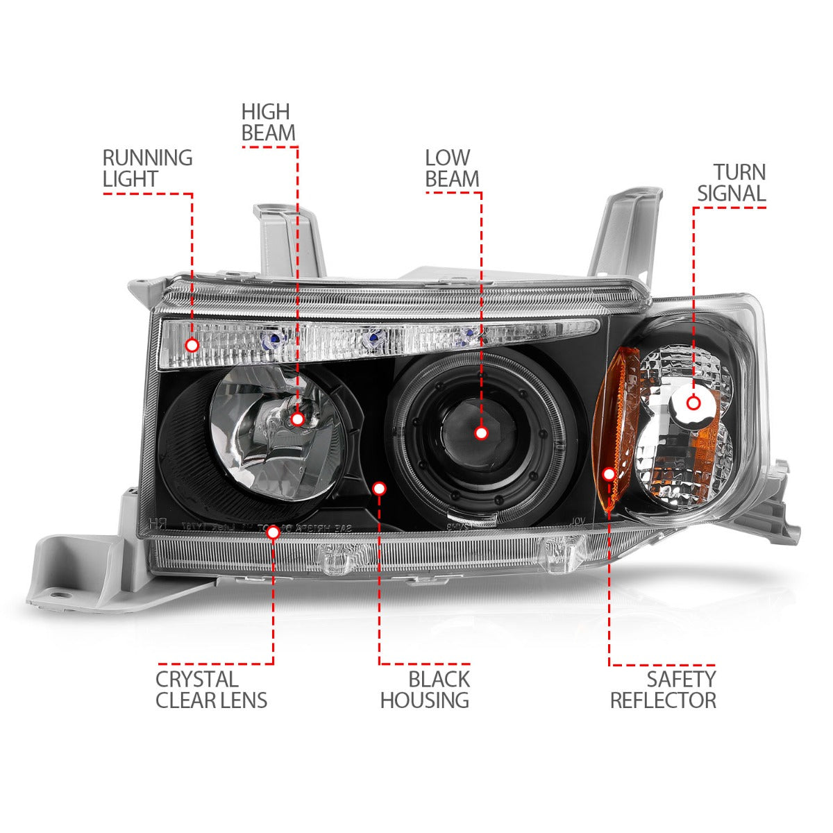 SCION XB 04-07 PROJECTOR HALO HEADLIGHTS BLACK