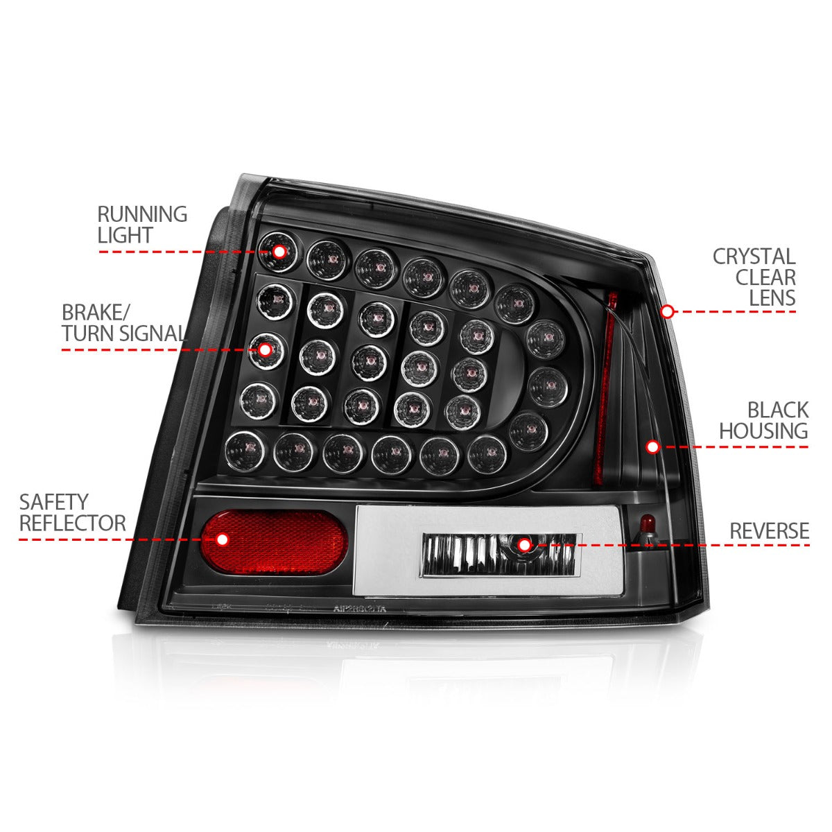 DODGE CHARGER 06-08 LED TAIL LIGHTS BLACK