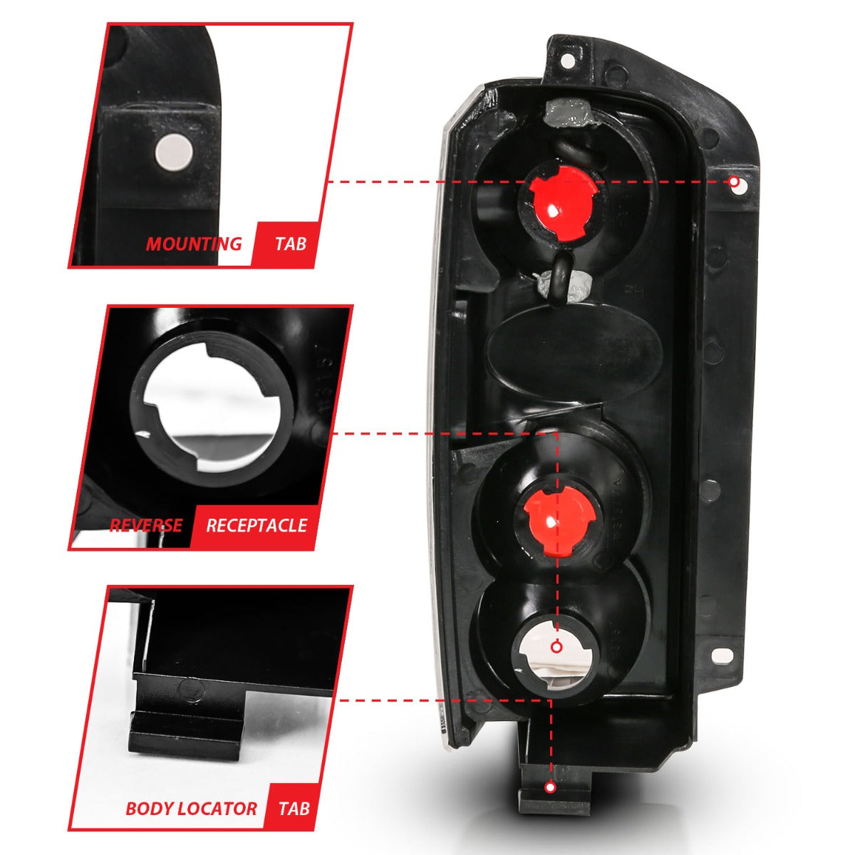 JEEP CHEROKEE 97-01 TAIL LIGHTS BLACK