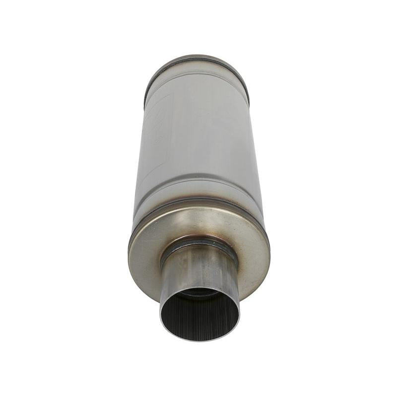 aFe MACH Force-Xp 409 SS Muffler 3in Center/Center 14in L x 6in Dia - Round Body-SR1 Performance