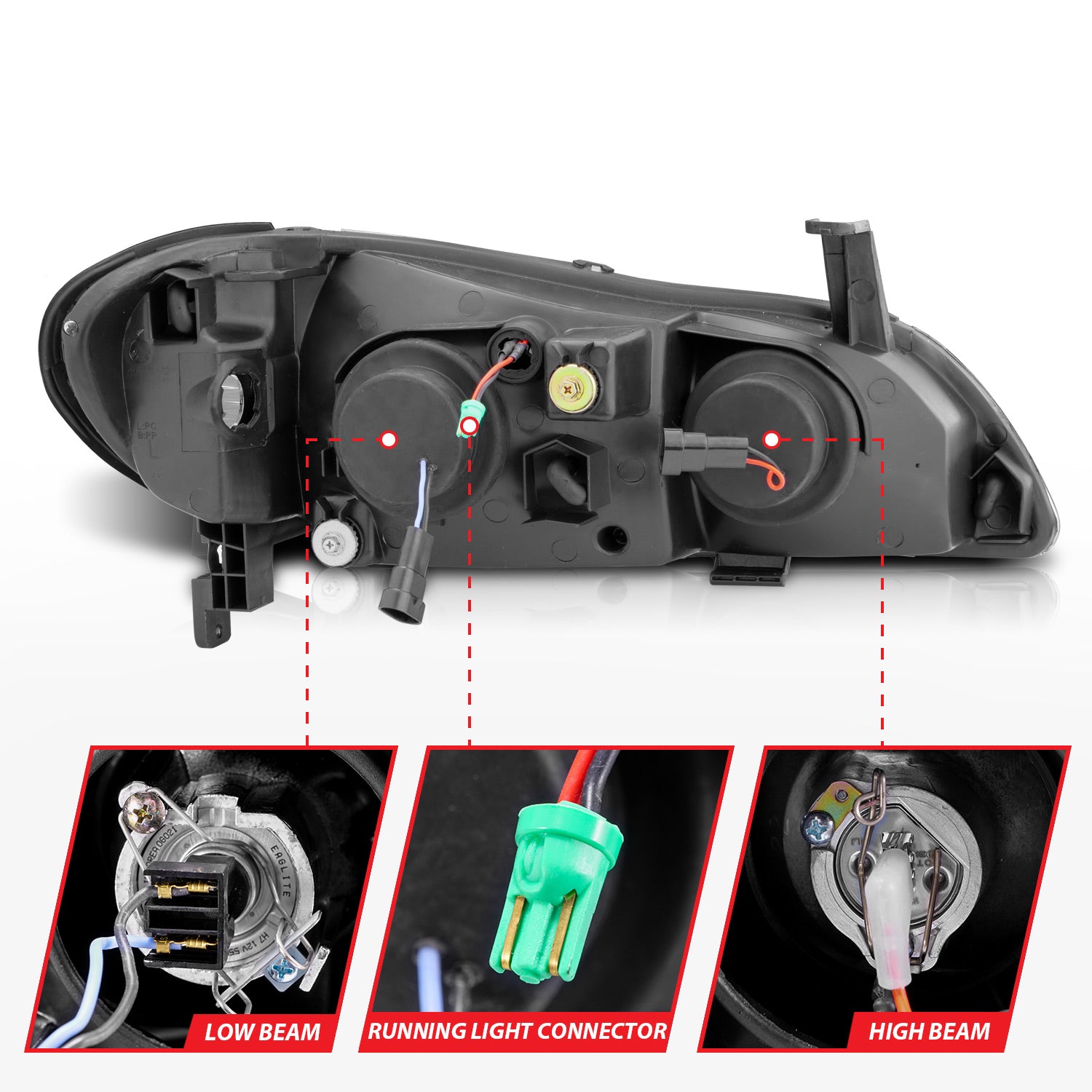 INFINITI I-30 00-01 / I-35 02-04 PROJECTOR HALO HEADLIGHTS CHROME